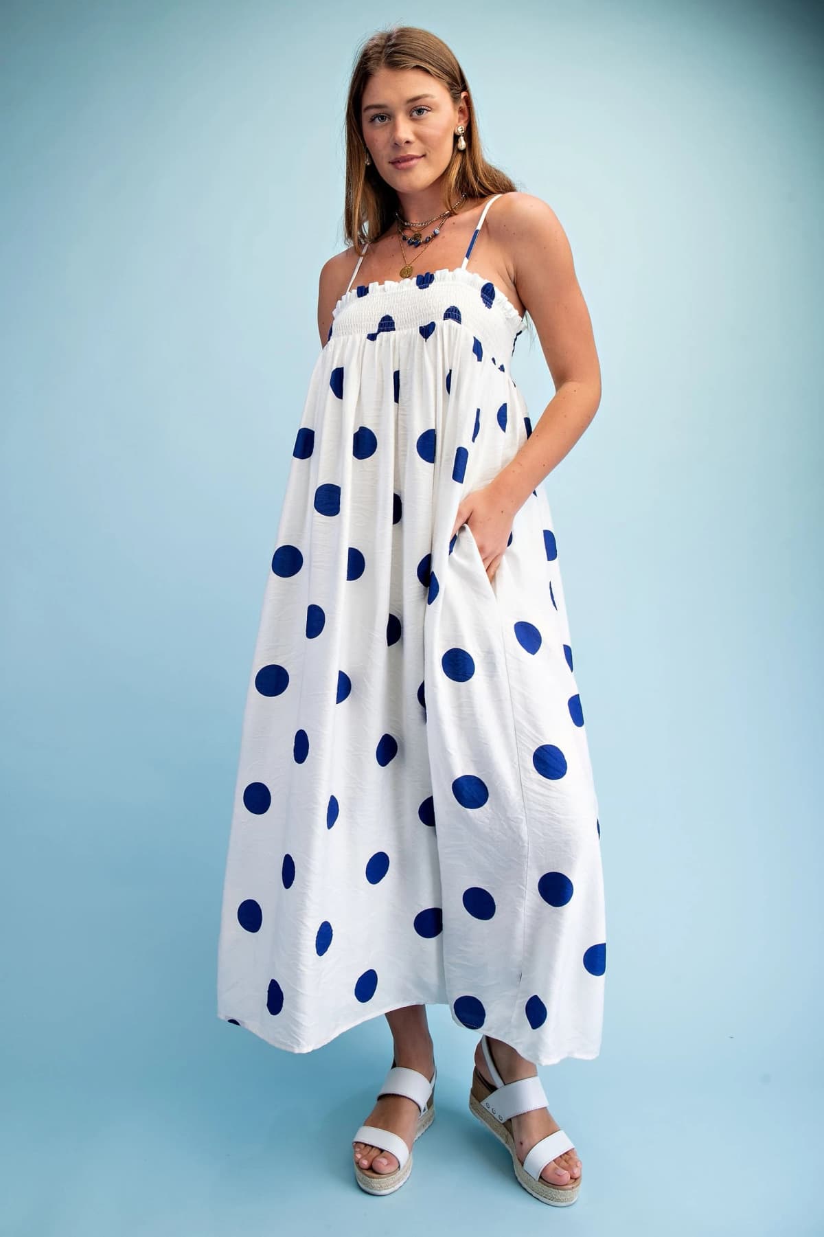 TY1347 - NAVY POLKA-DOT