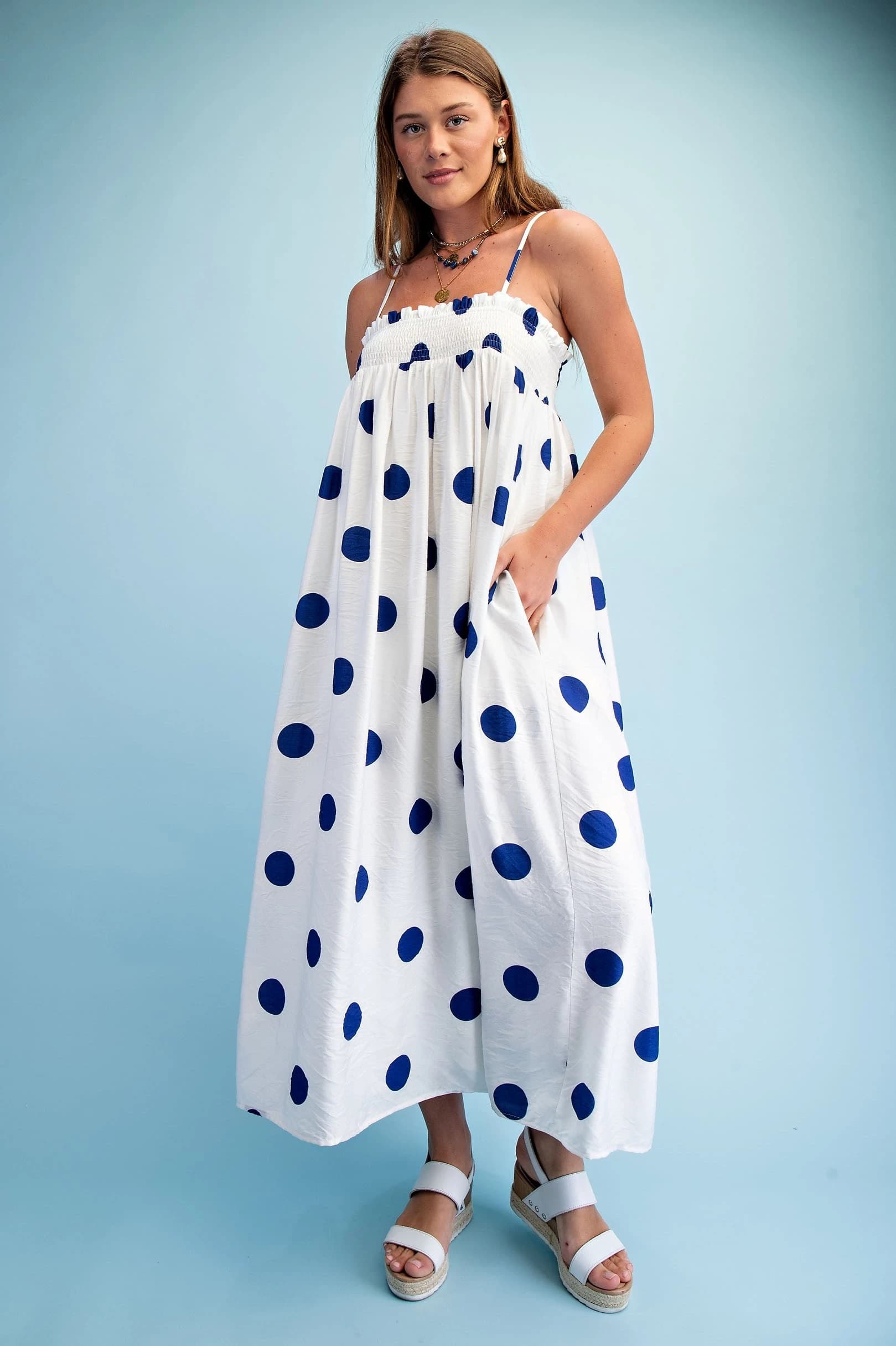 TY1347 - NAVY POLKA-DOT