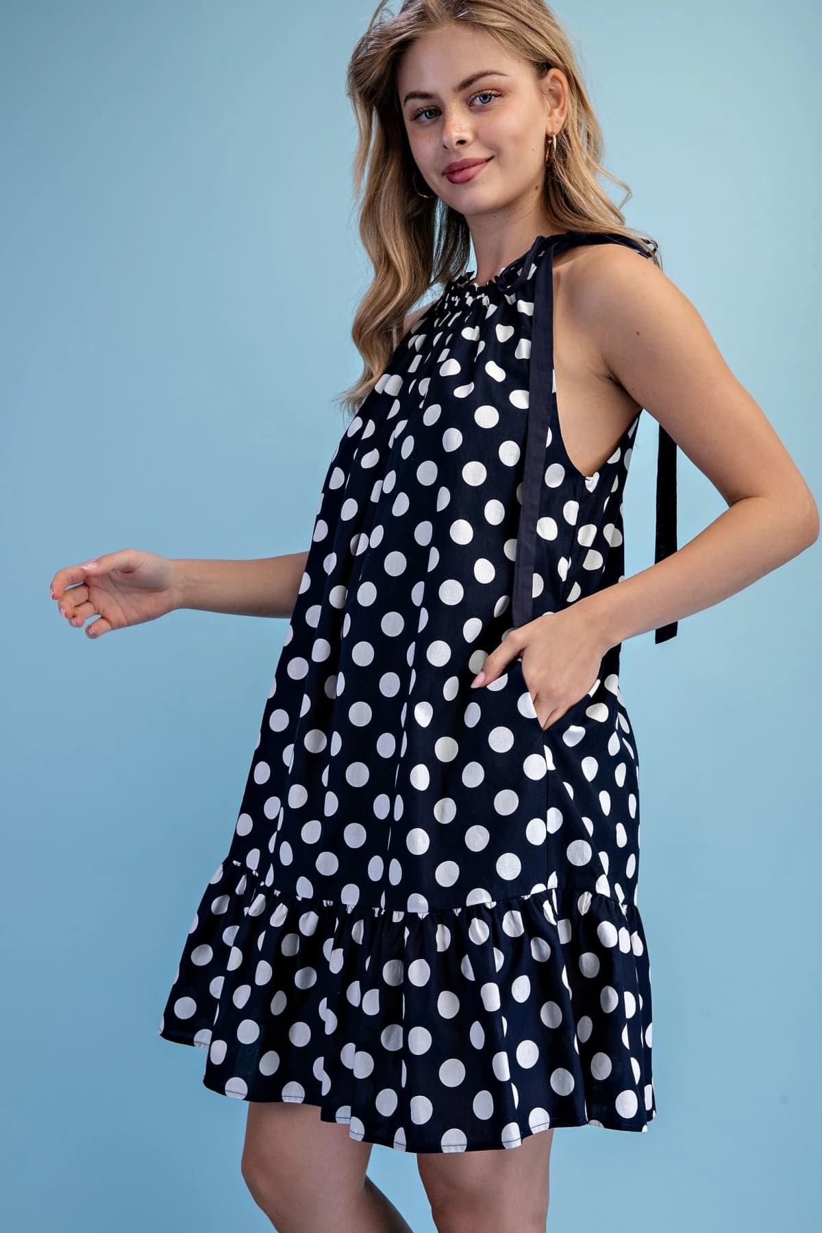 TY1359 - NAVY POLKA-DOT